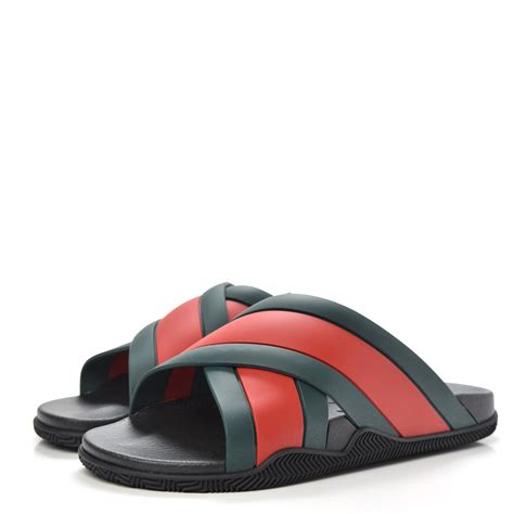 gucci criss cross slides|gucci slides web stripe slide.